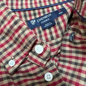 Daniel Cremieux Classics Men's Red and Brown Checkered Shirt medium